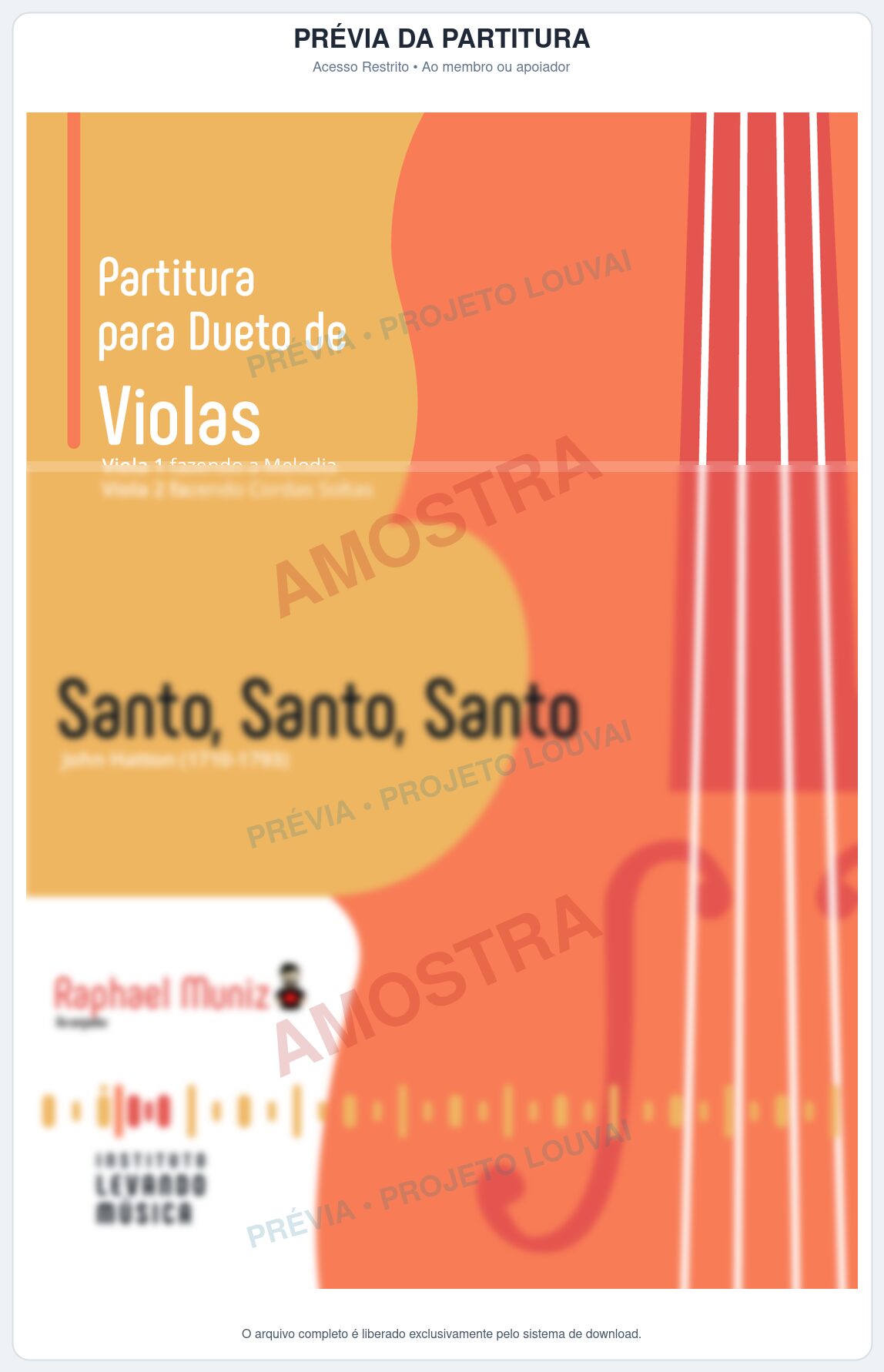 Prévia protegida da primeira página da partitura Partitura para Dueto de Violas - Santo, Santo, Santo (Série Didática) - Série Didática