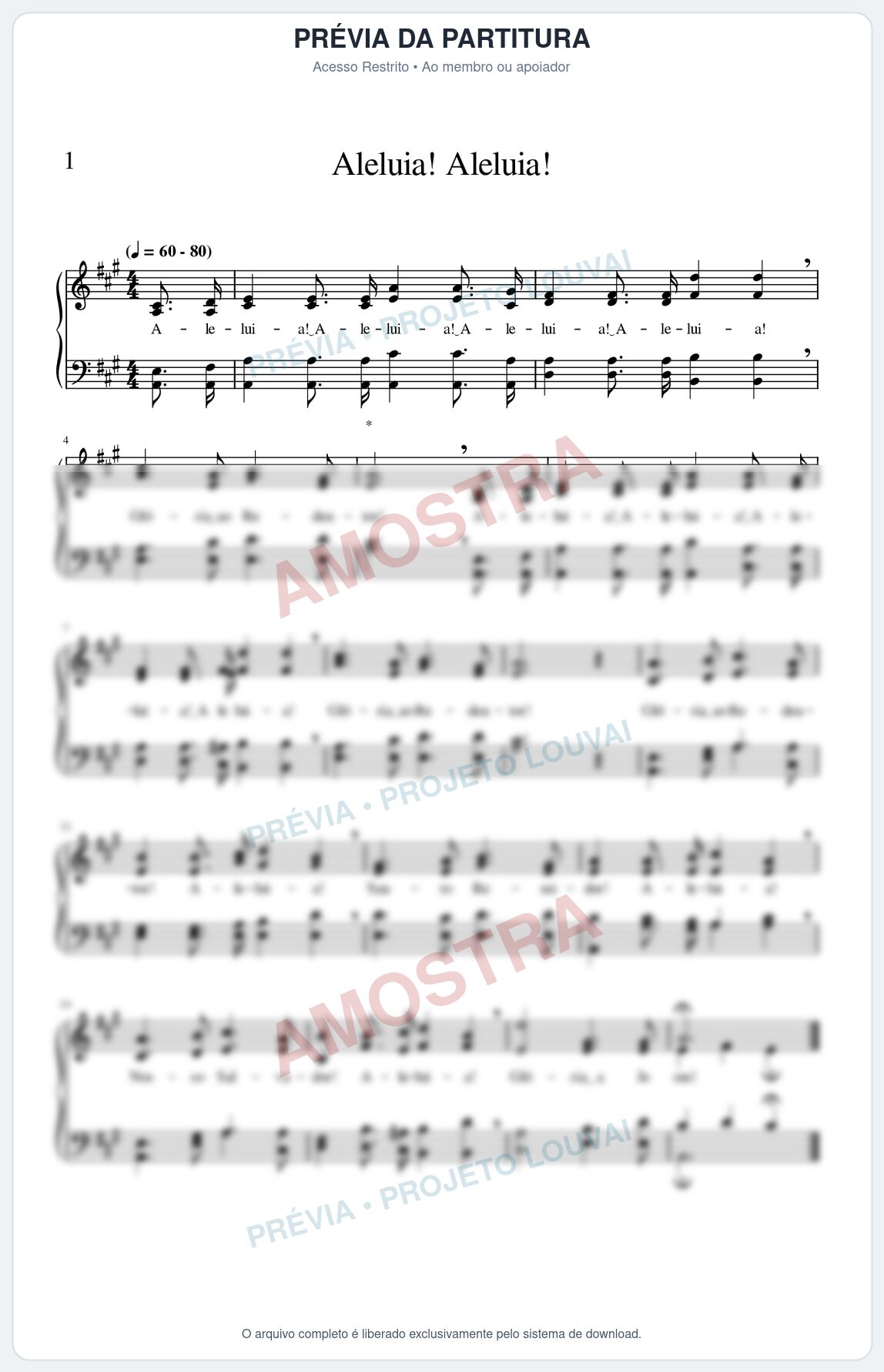 Prévia protegida da primeira página da partitura Partitura para Clarinete em Dó da música Aleluia! Aleluia! - Hinário CCB