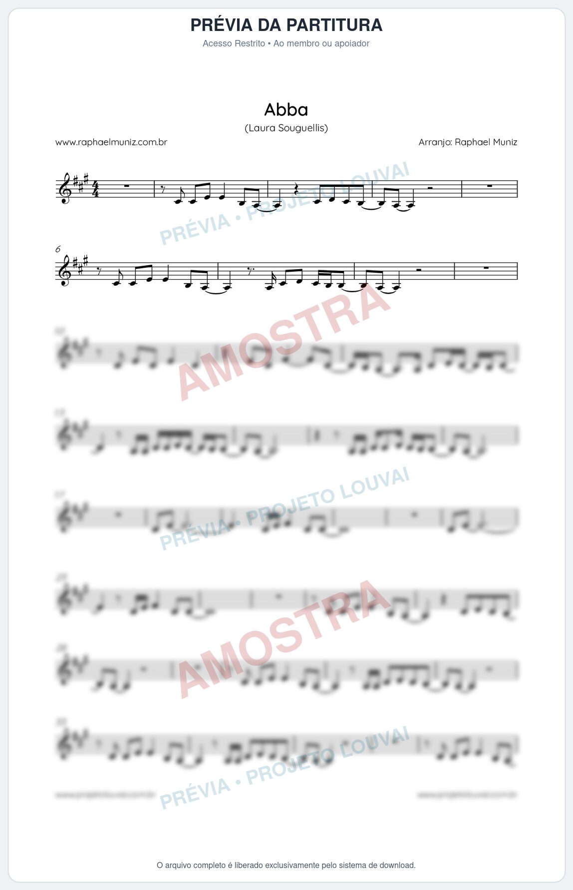 Prévia protegida da primeira página da partitura Partitura da música Abba - Laura Souguellis - Tom A