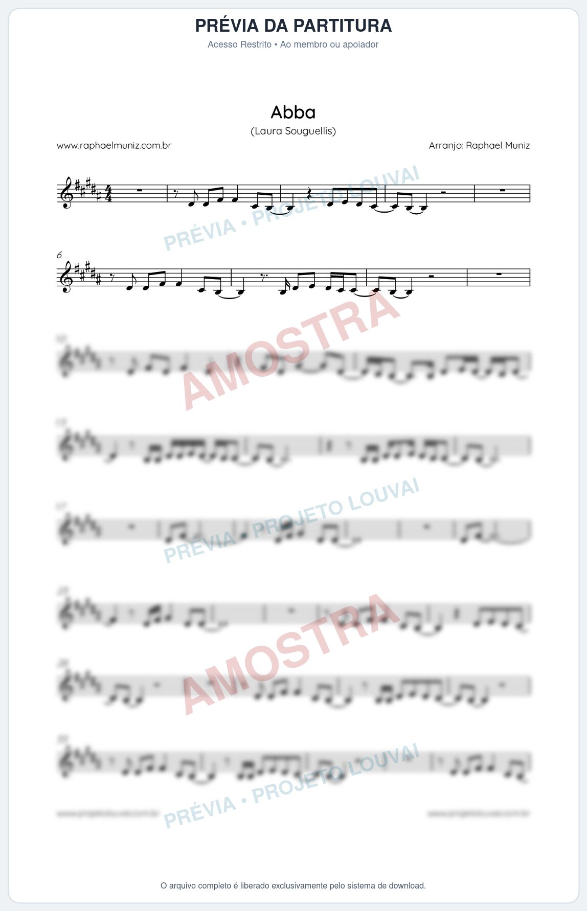 Prévia protegida da primeira página da partitura Partitura da música Abba - Laura Souguellis - Tom B