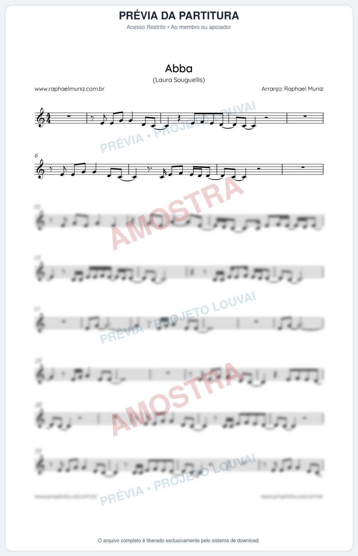 Prévia protegida da primeira página da partitura Partitura da música Abba - Laura Souguellis - Tom C