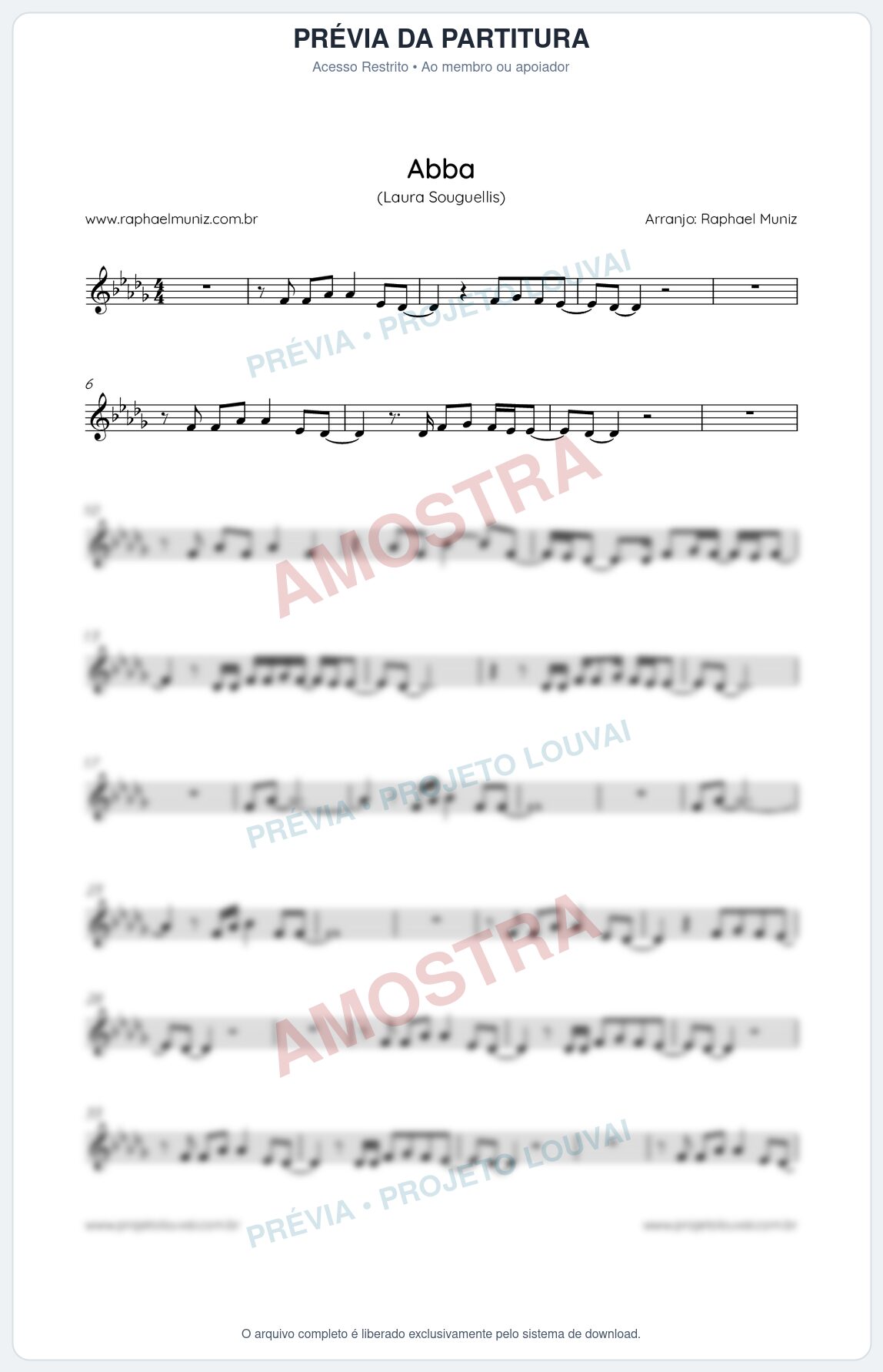 Prévia protegida da primeira página da partitura Partitura da música Abba - Laura Souguellis - Tom Db