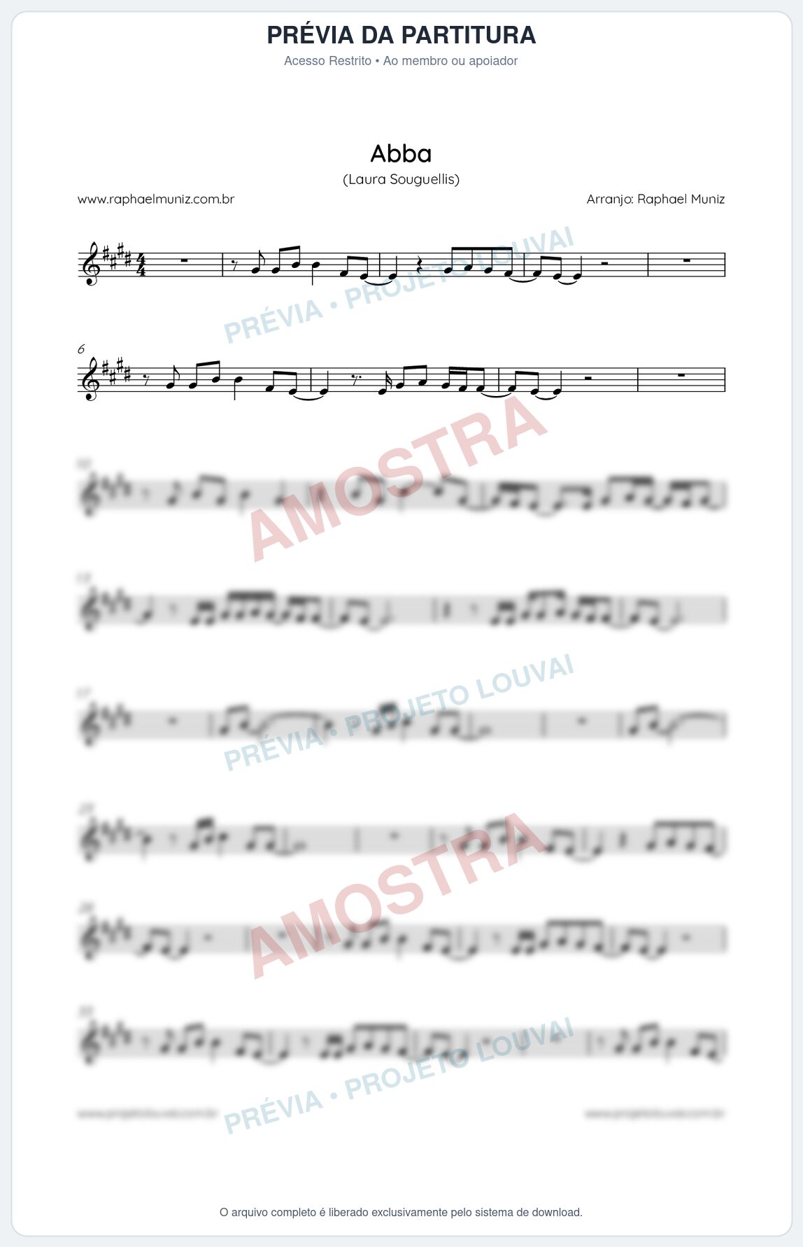 Prévia protegida da primeira página da partitura Partitura da música Abba - Laura Souguellis - Tom E