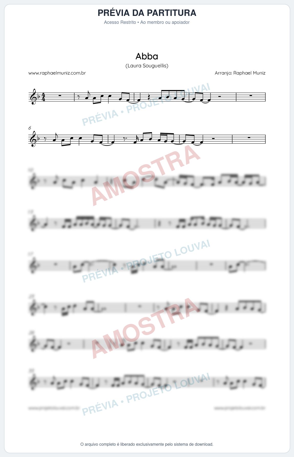 Prévia protegida da primeira página da partitura Partitura da música Abba - Laura Souguellis - Tom F