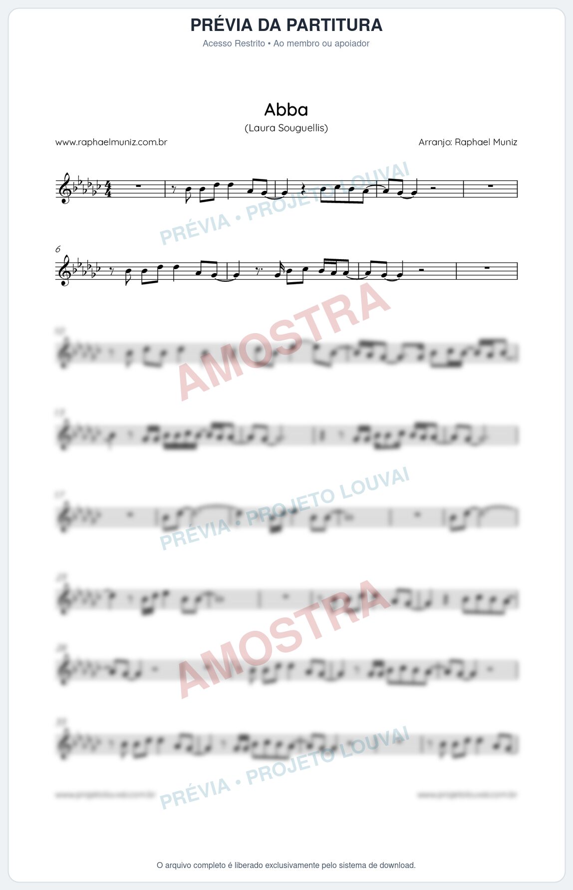 Prévia protegida da primeira página da partitura Partitura da música Abba - Laura Souguellis - Tom Gb