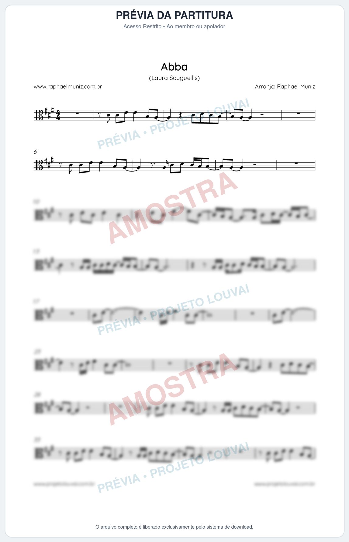 Prévia protegida da primeira página da partitura Partitura da música Abba - Laura Souguellis - Tom A