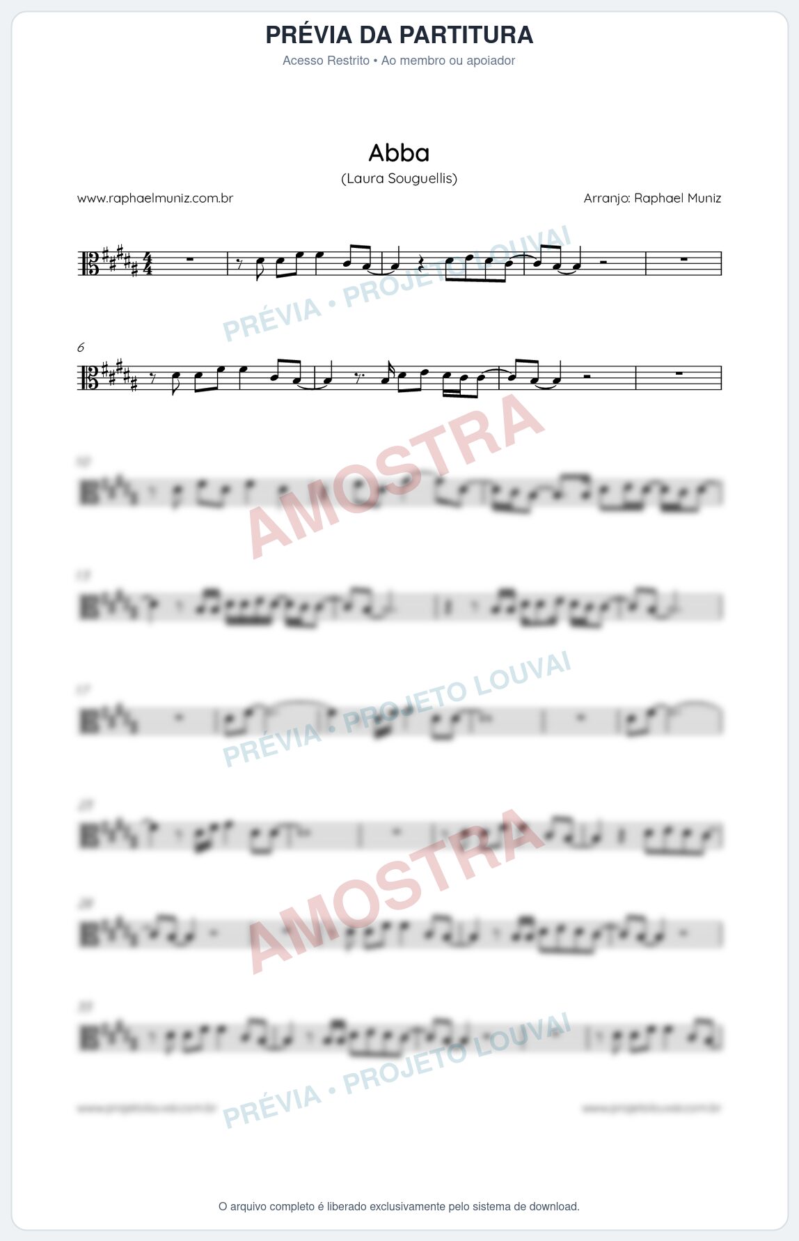 Prévia protegida da primeira página da partitura Partitura da música Abba - Laura Souguellis - Tom B