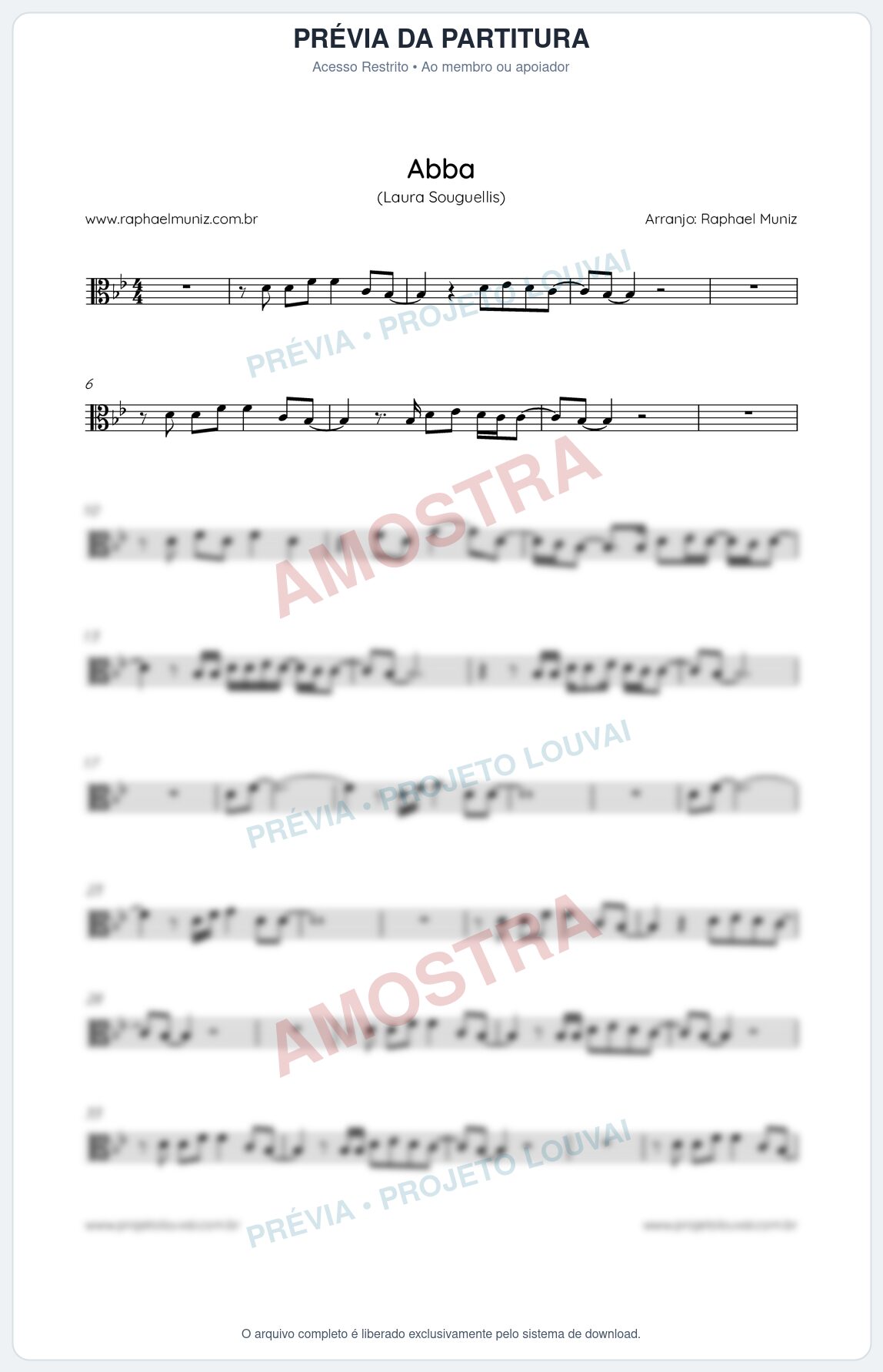 Prévia protegida da primeira página da partitura Partitura da música Abba - Laura Souguellis - Tom Bb