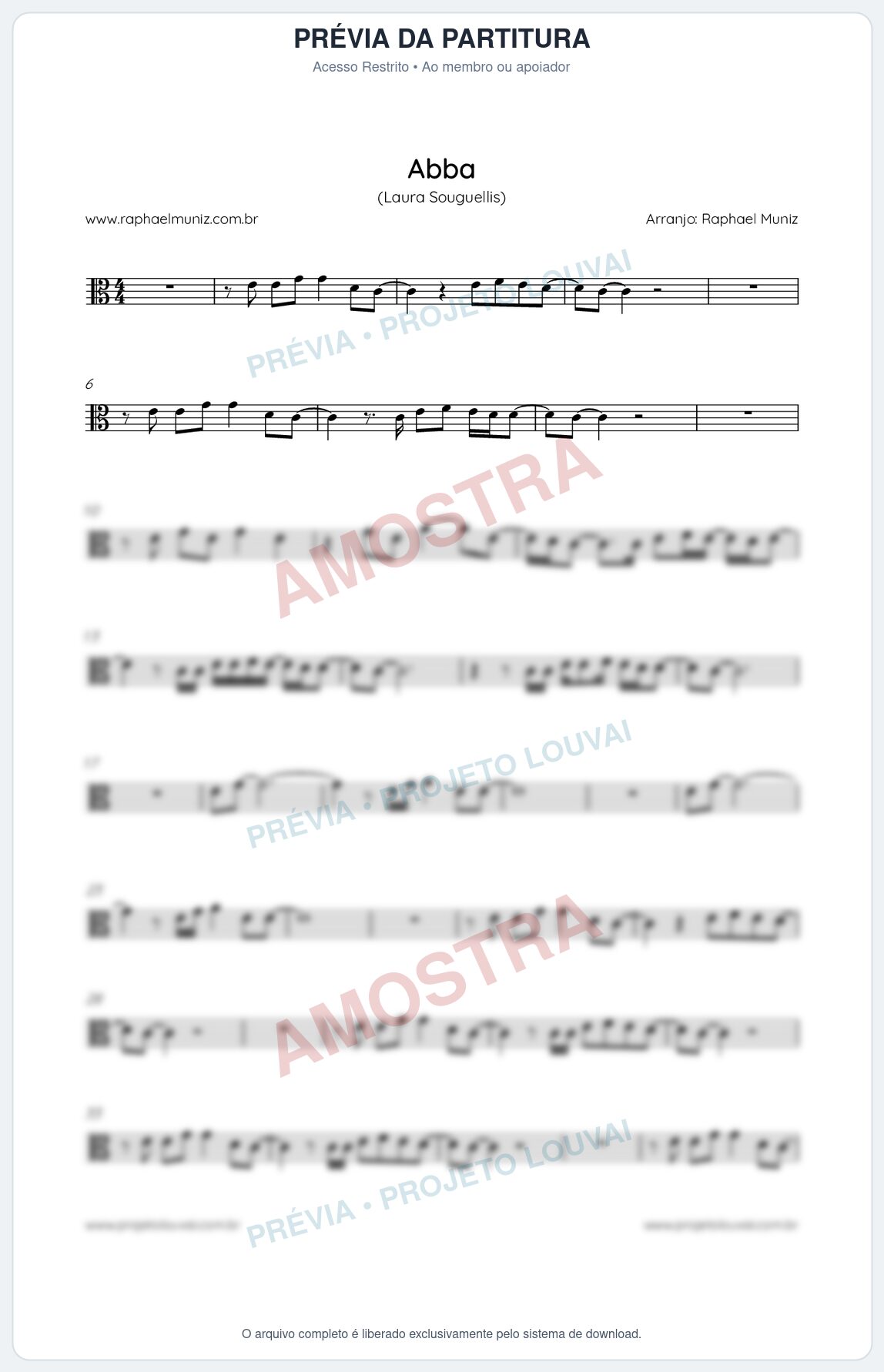Prévia protegida da primeira página da partitura Partitura da música Abba - Laura Souguellis - Tom C