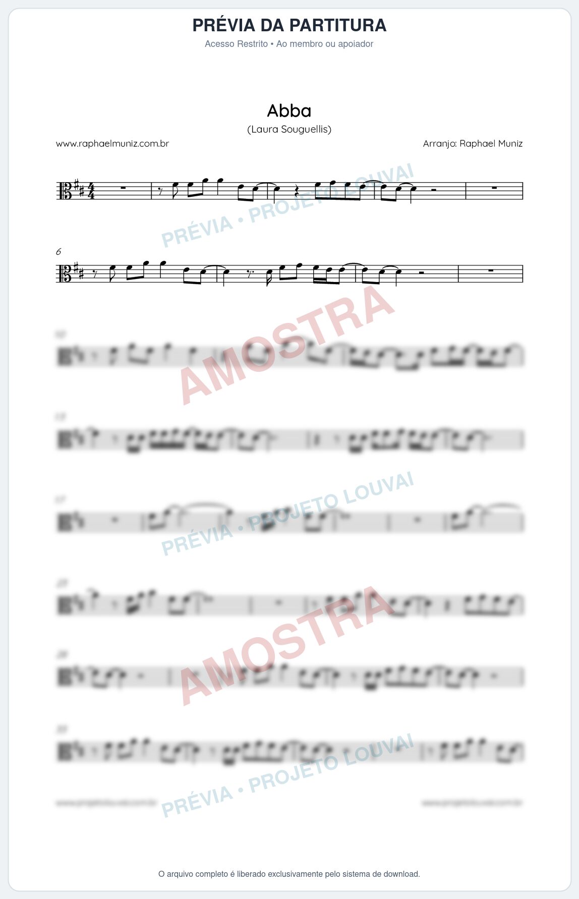 Prévia protegida da primeira página da partitura Partitura da música Abba - Laura Souguellis - Tom D