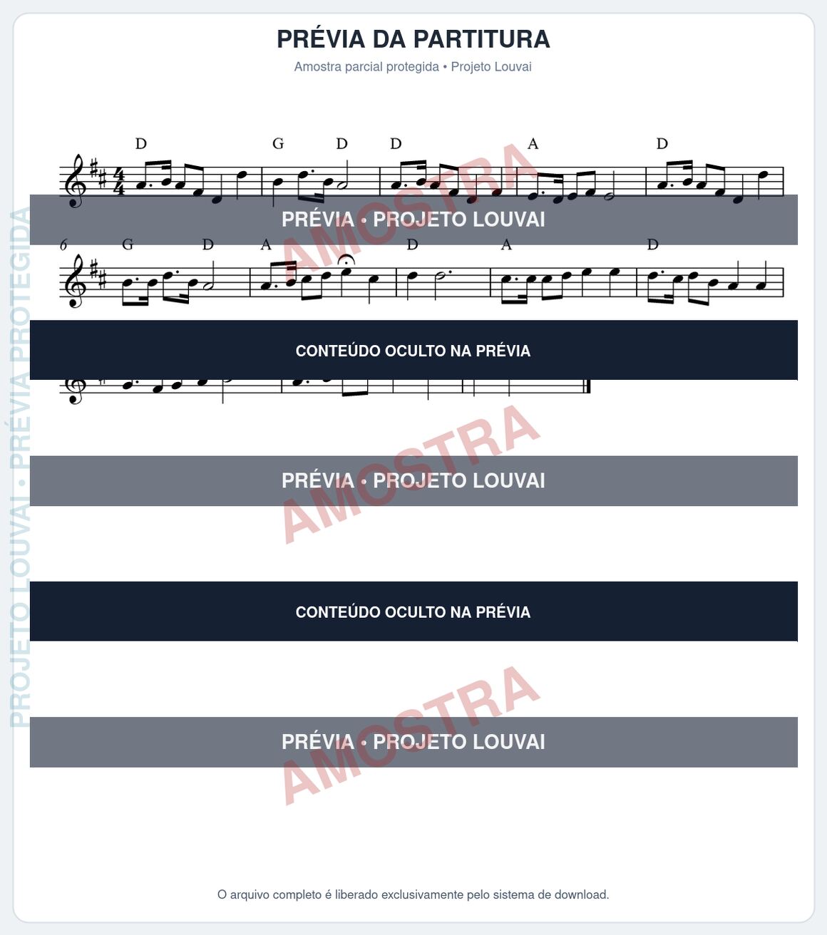 Prévia parcial e protegida da partitura Partitura da música Venha a Jesus (Harpa Cristã nº109) - Harpa Cristã - Tom D