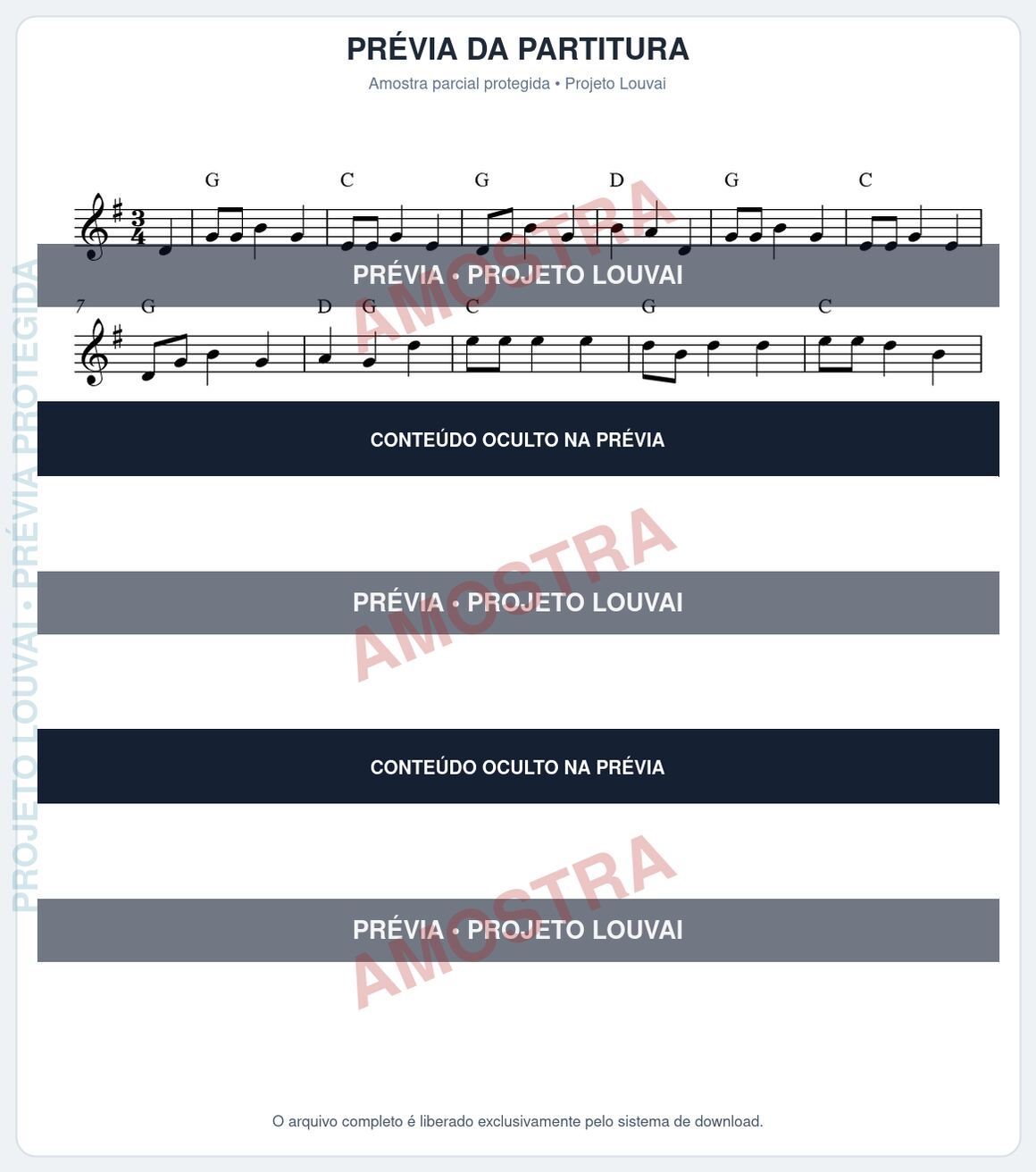Prévia parcial e protegida da partitura Partitura da música O Nome Soberano (Harpa Cristã nº112) - Harpa Cristã - Tom G