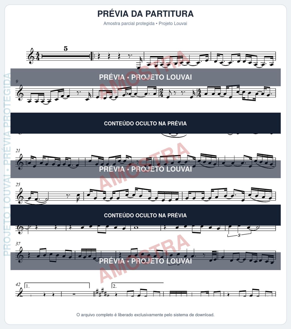 Prévia parcial e protegida da partitura Partitura da música A Cura - Cassiane - Tom C