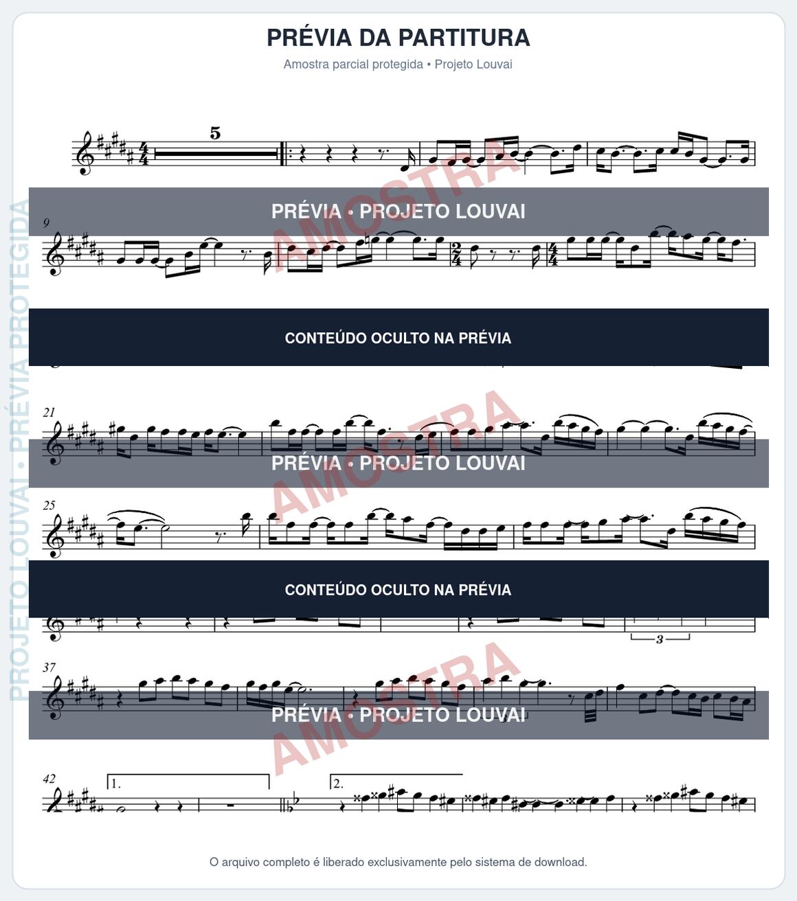 Prévia parcial e protegida da partitura Partitura da música A Cura - Cassiane - Tom B