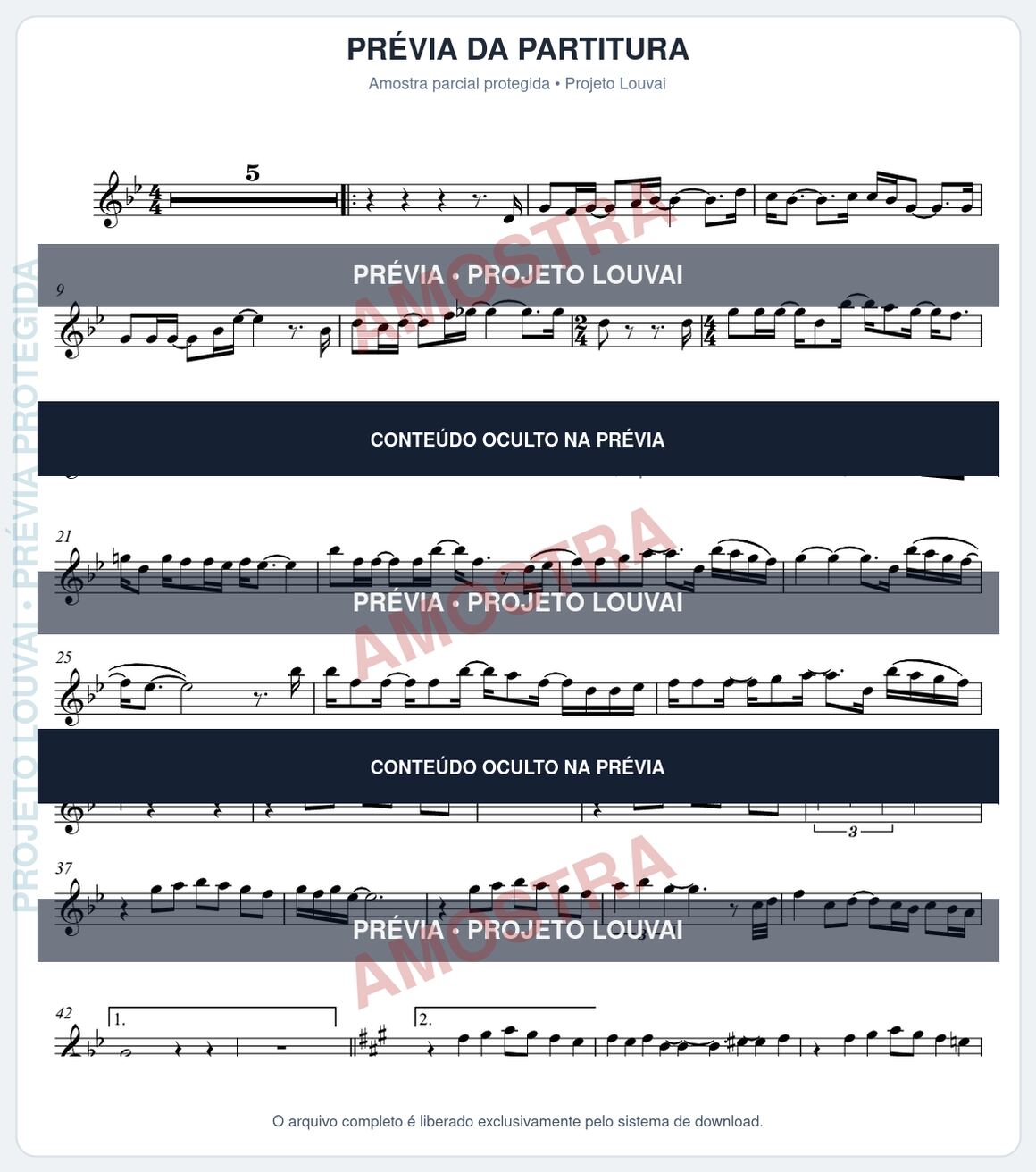 Prévia parcial e protegida da partitura Partitura da música A Cura - Cassiane - Tom Bb