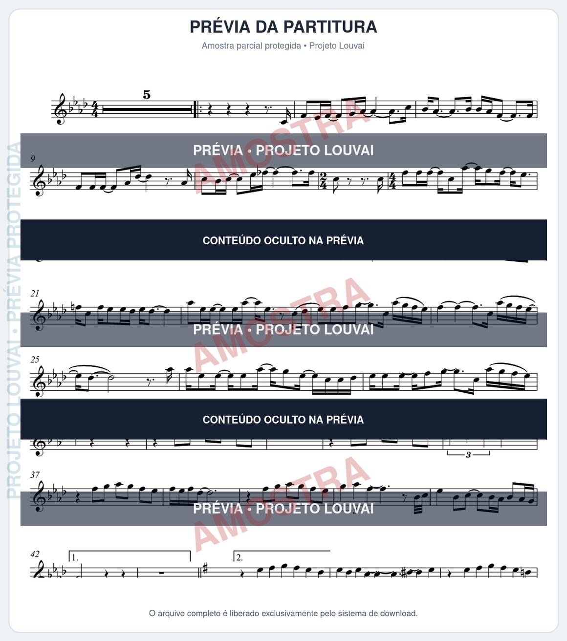 Prévia parcial e protegida da partitura Partitura da música A Cura - Cassiane - Tom Ab