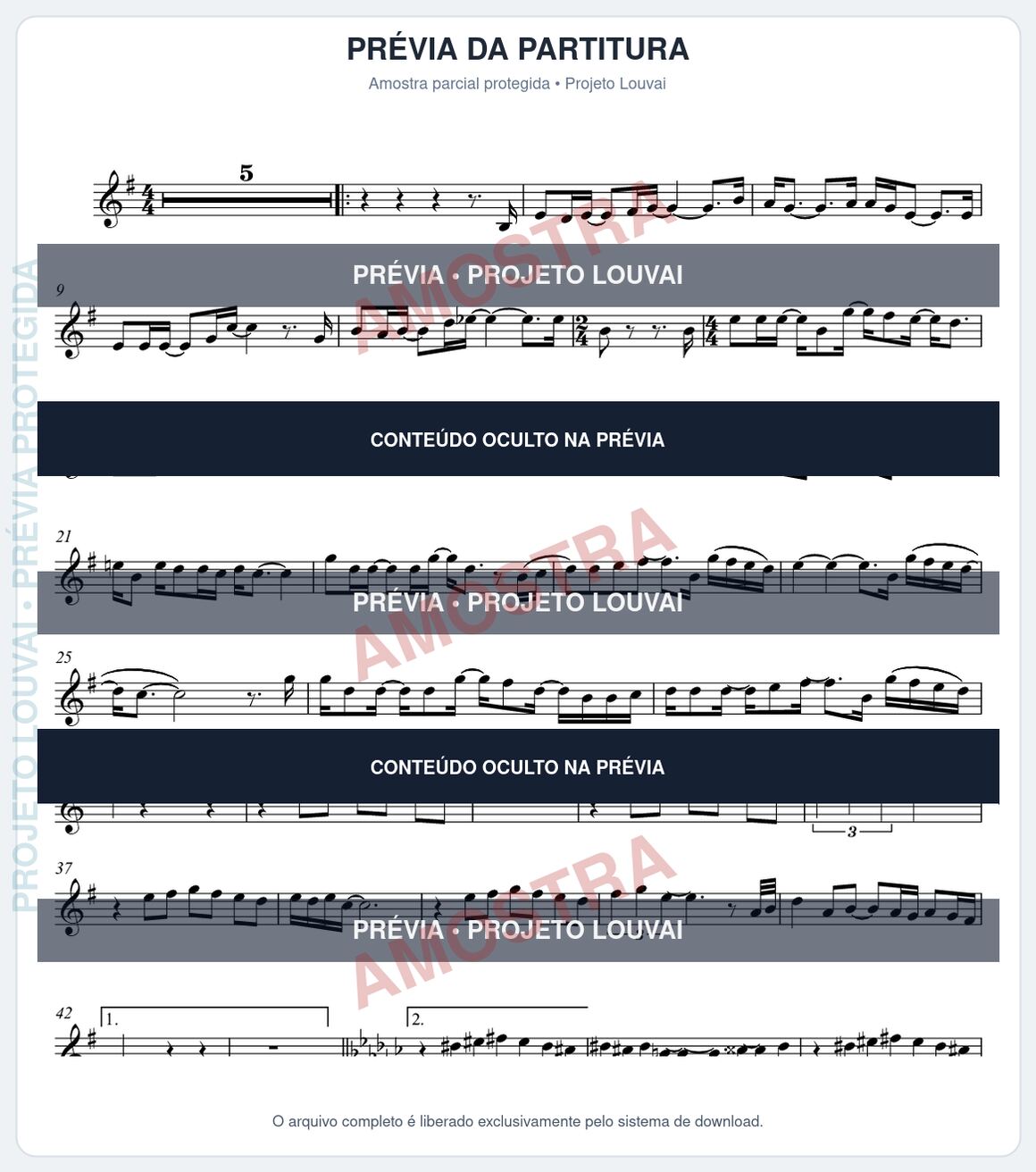 Prévia parcial e protegida da partitura Partitura da música A Cura - Cassiane - Tom G