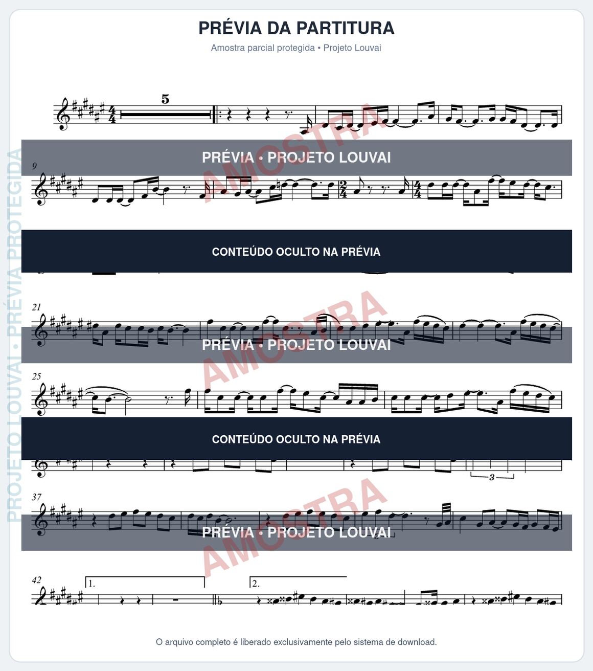 Prévia parcial e protegida da partitura Partitura da música A Cura - Cassiane - Tom F#