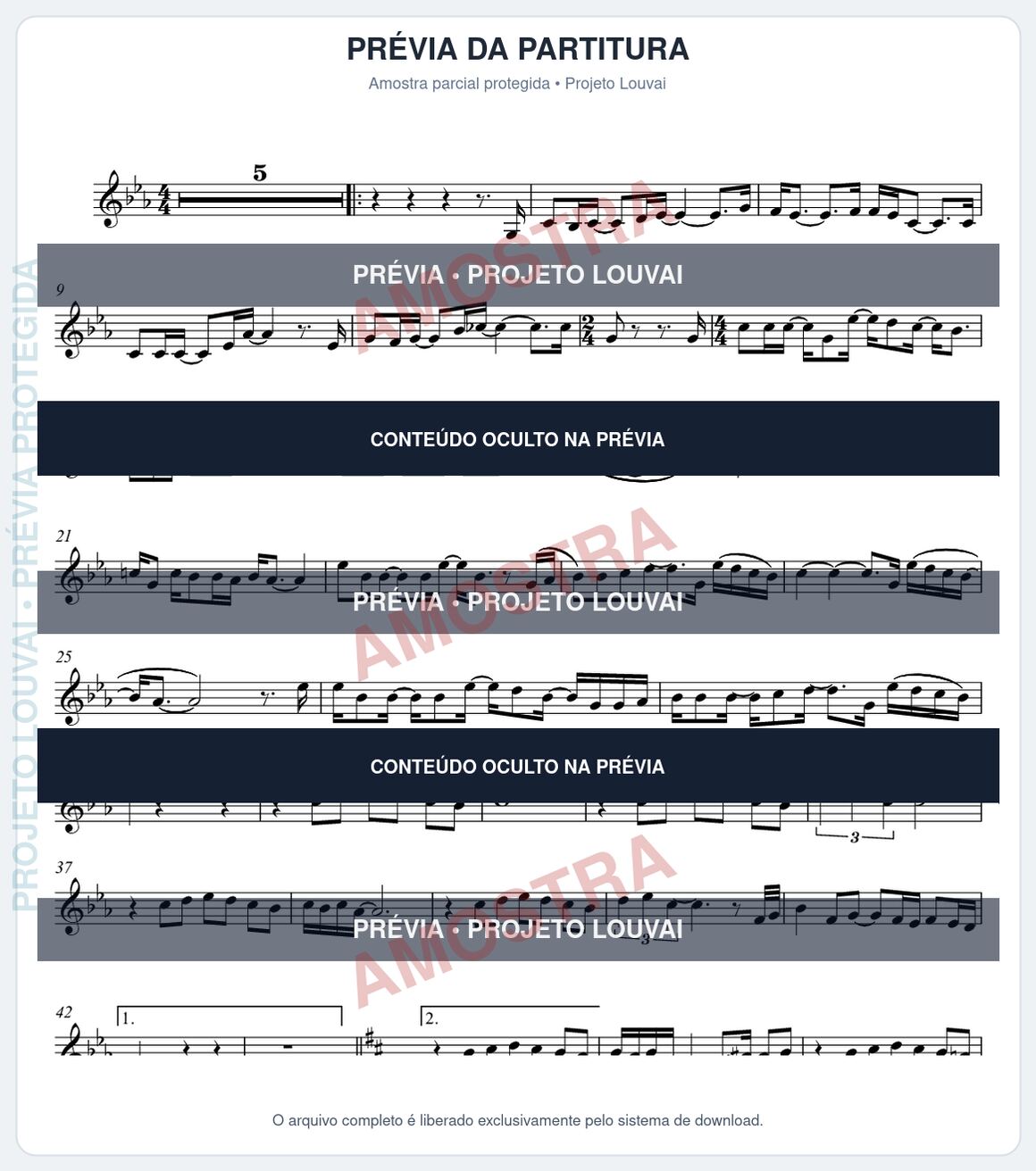 Prévia parcial e protegida da partitura Partitura da música A Cura - Cassiane - Tom Eb