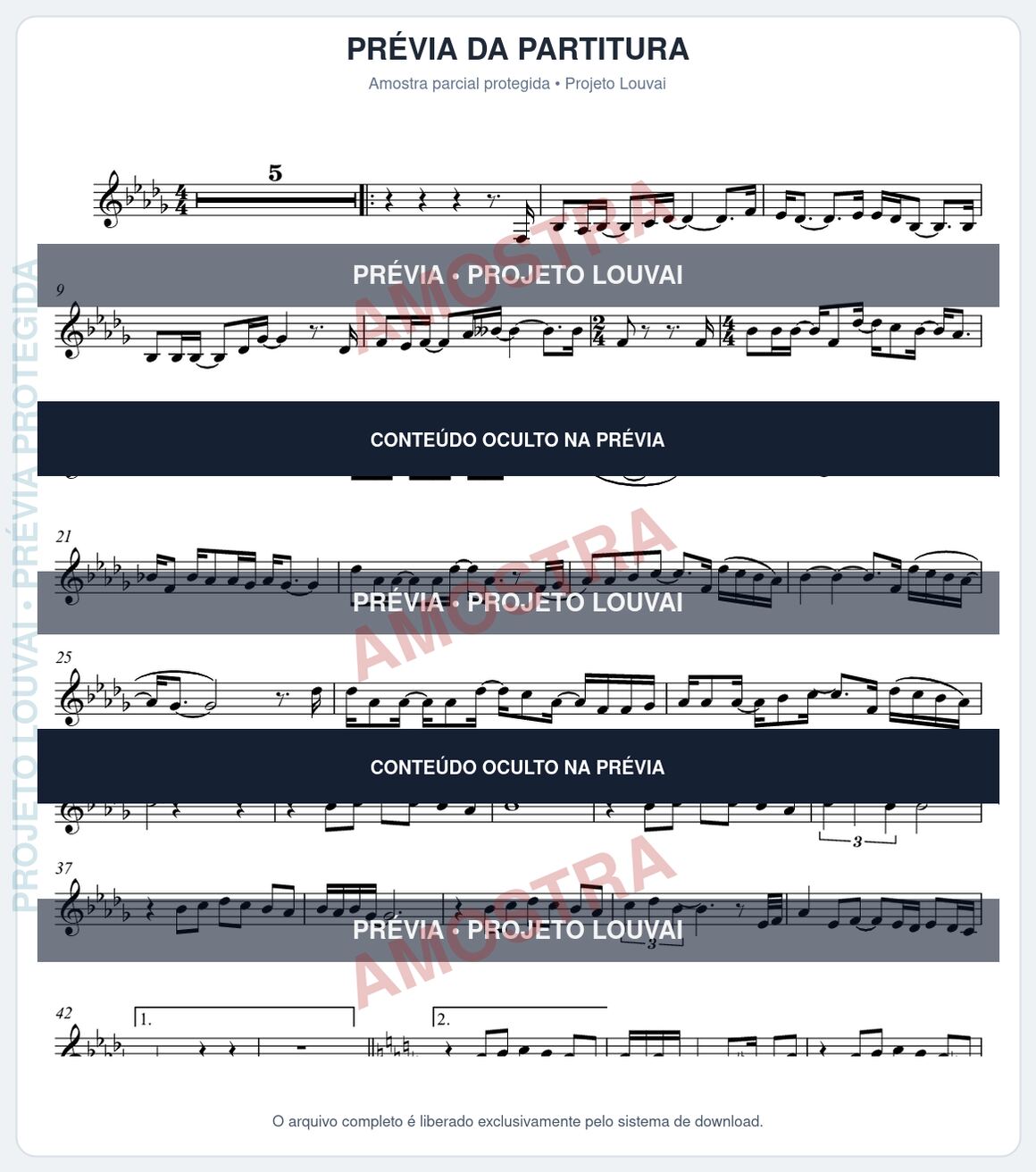 Prévia parcial e protegida da partitura Partitura da música A Cura - Cassiane - Tom Db