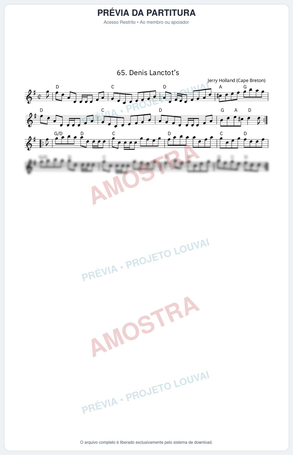 Prévia protegida da primeira página da partitura Partitura da música Denis Lanctot’s - King Street Sessions - Tom D
