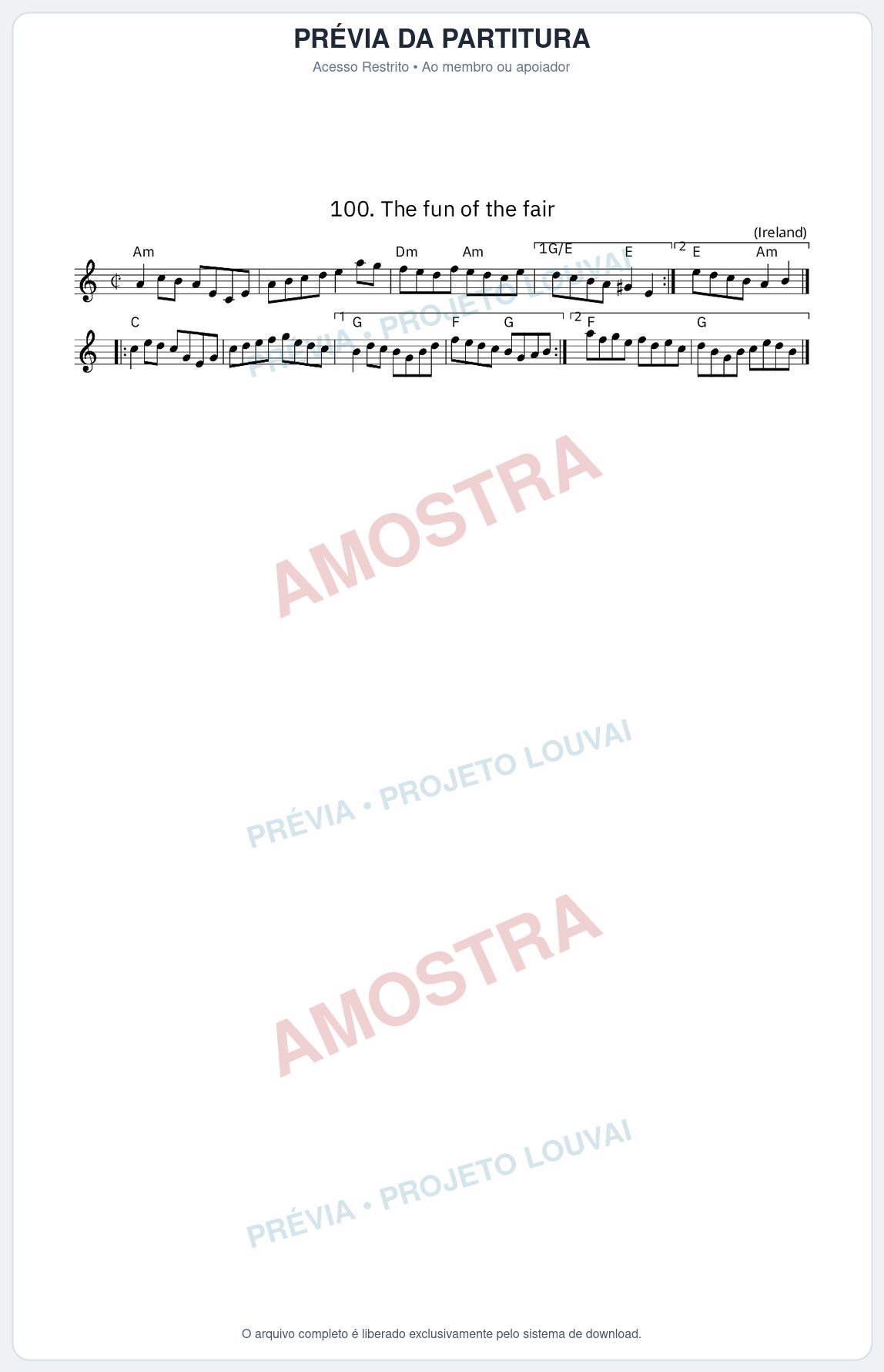Prévia protegida da primeira página da partitura Partitura da música The fun of the fair - King Street Sessions - Tom Am