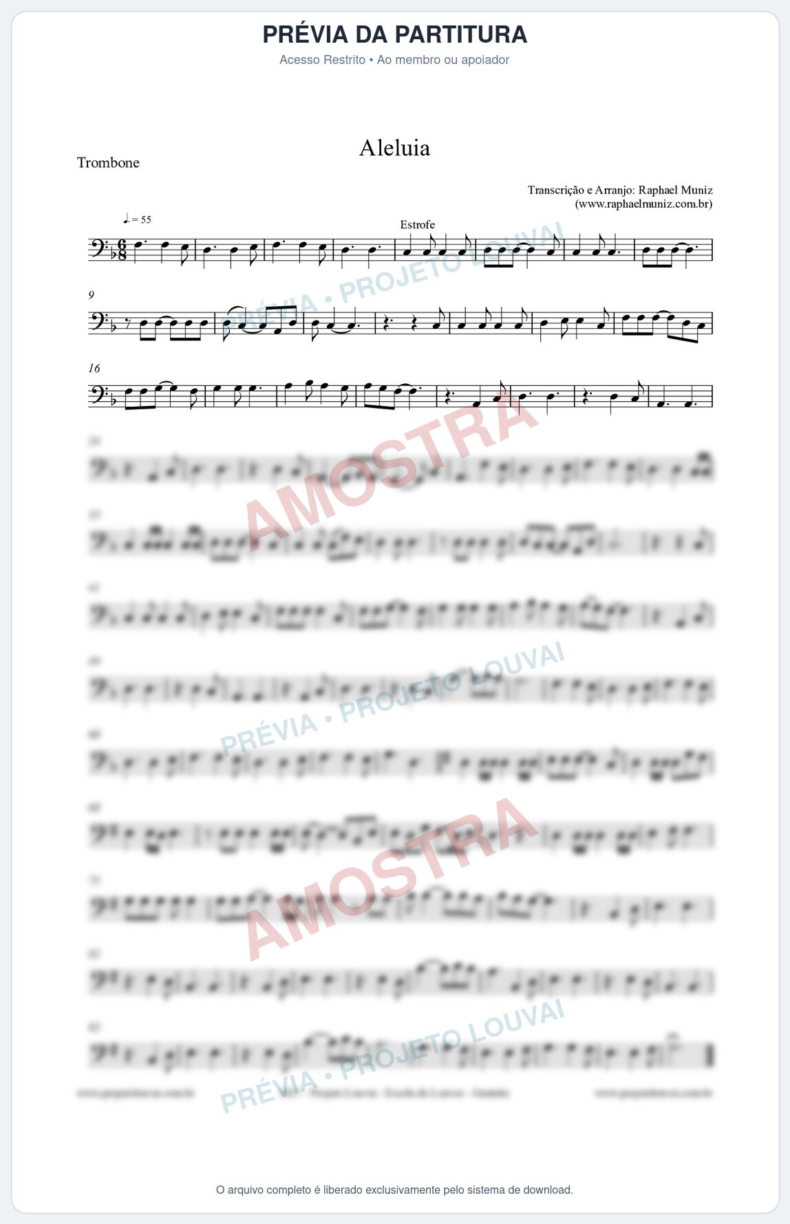Prévia protegida da primeira página da partitura Partitura para Trombone - Aleluia (Hallelujah) - Gabriela Rocha