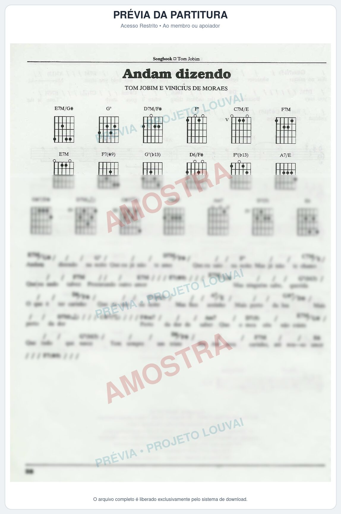 Prévia protegida da primeira página da partitura Partitura para Trompete Piccolo em Sib - Andam Dizendo - Tom Jobim