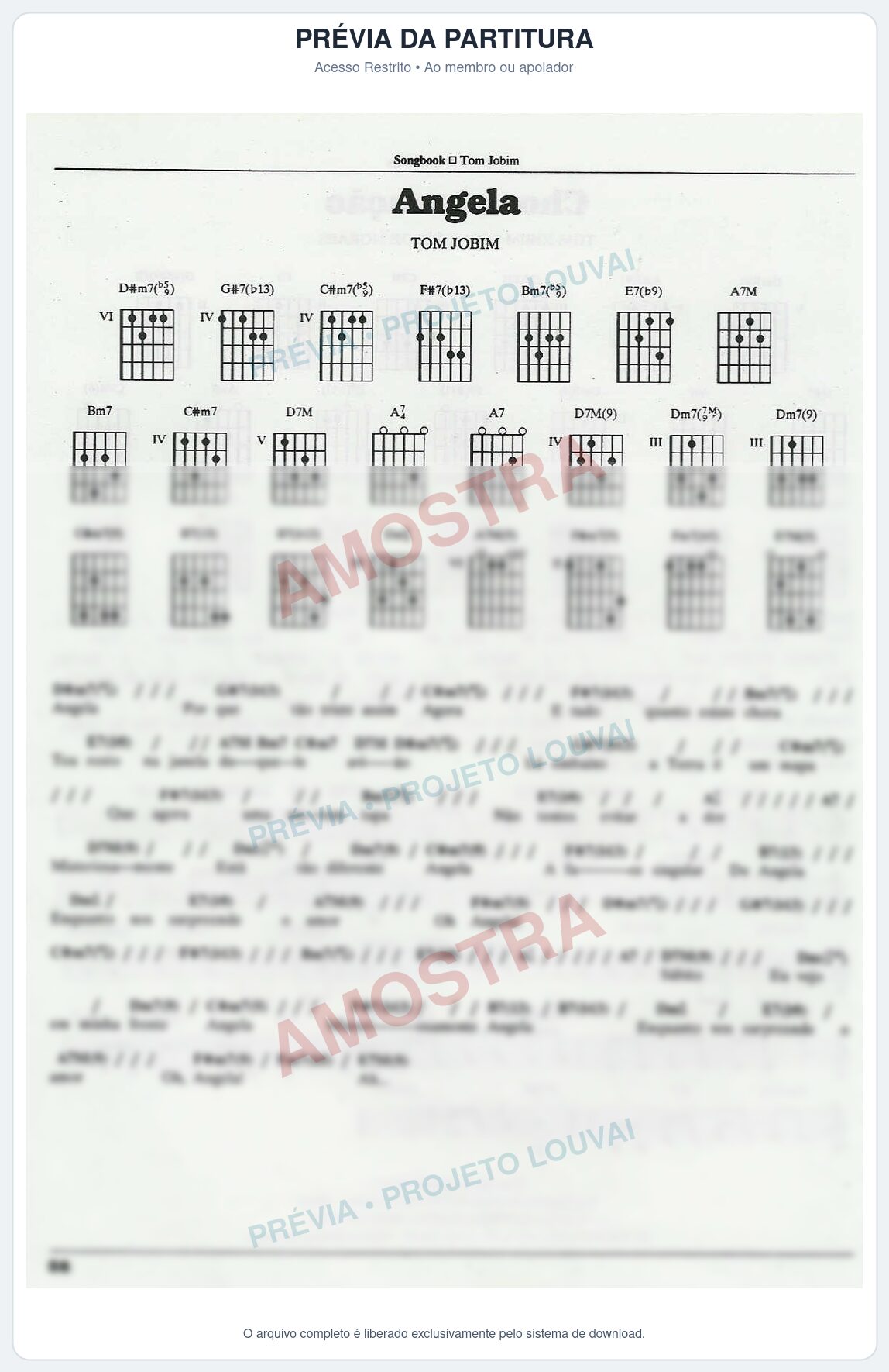 Prévia protegida da primeira página da partitura Partitura para Trompete Piccolo em Sib - Angela - Tom Jobim